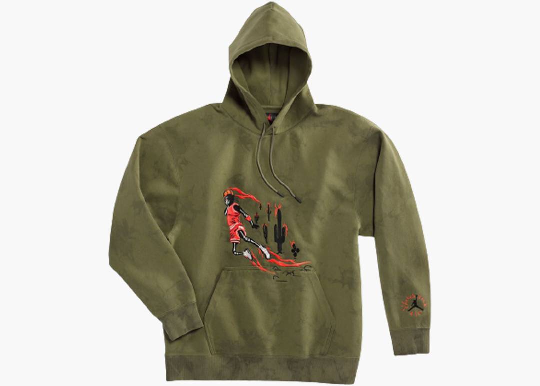 Travis Scott X Air Jordan Hoodie Olive | Hype Clothinga