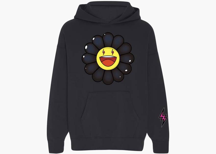 Takashi Murakami X J Balvin Flower Hoodie Black