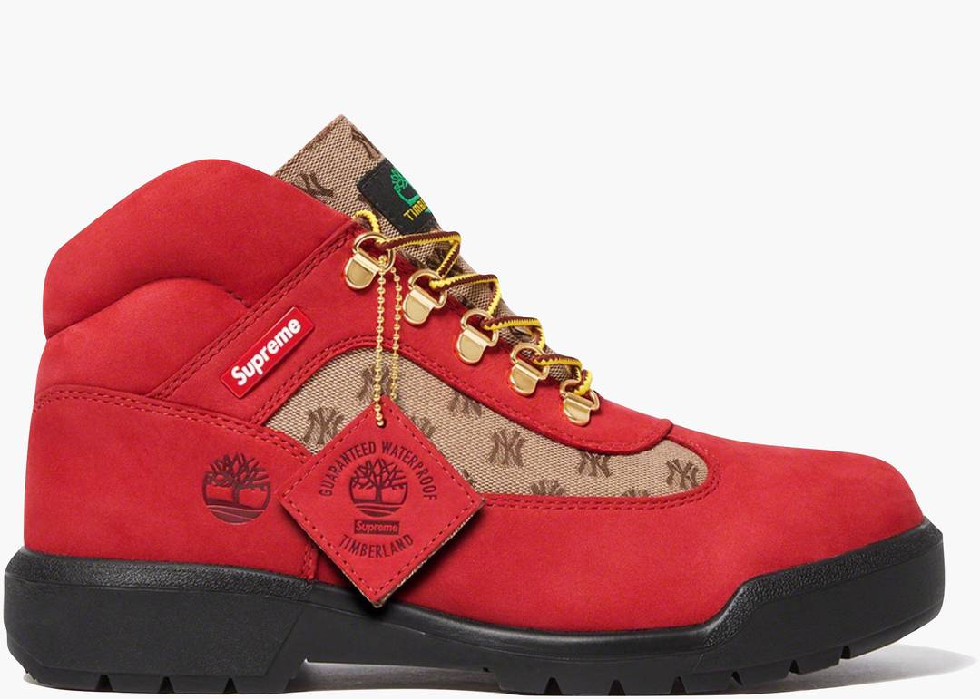 Supreme x Timberland x New York Yankees Mens 13 Field Boot Shoe Waterproof  for sale online