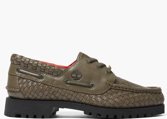 Timberland Woven Leather 3-Eye Lug Supreme Olive | Hype