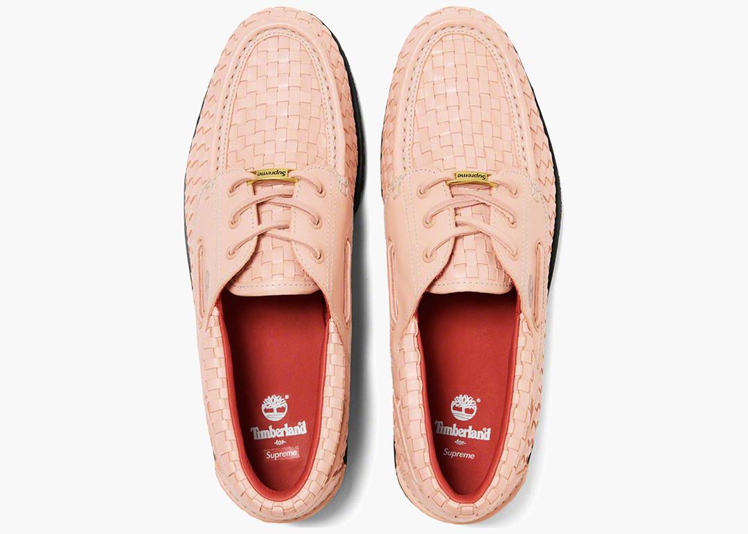 Timberland Woven Leather 3-Eye Lug Supreme Pink | Hype Clothinga