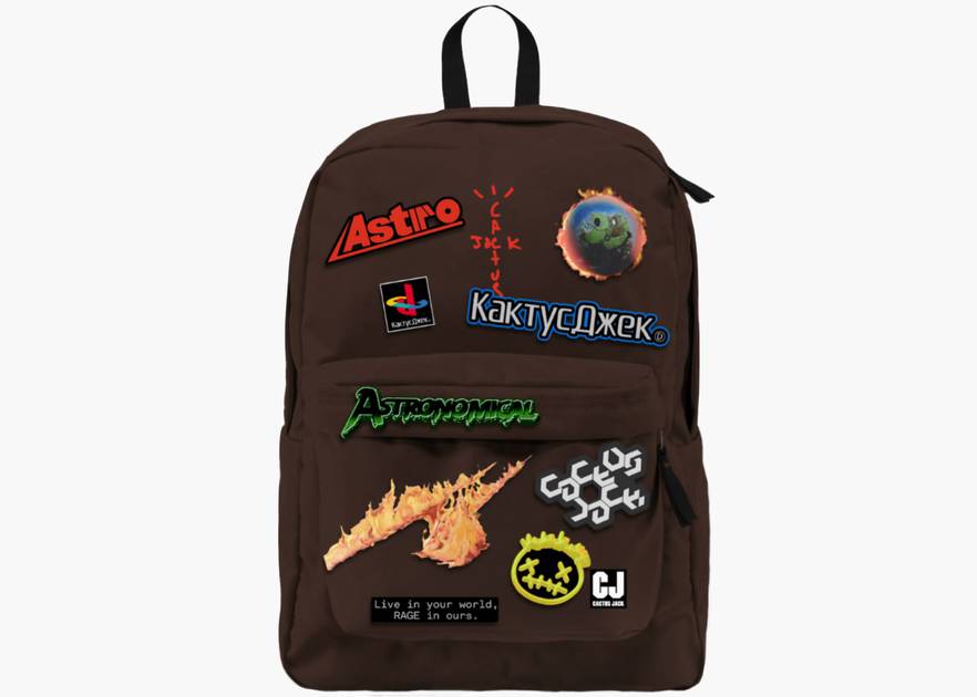 Travis Scott Cactus Jack Backpack With Patch Set Brown