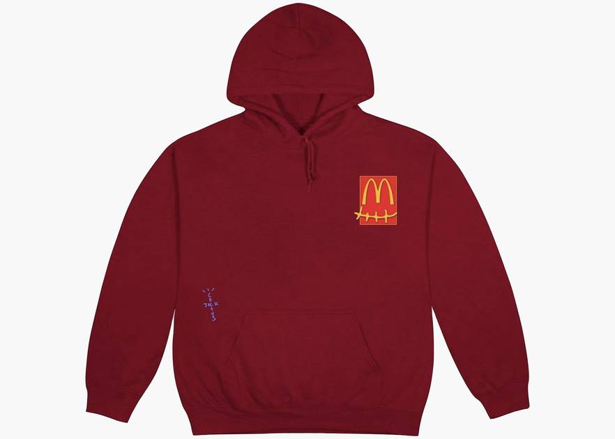 Travis Scott X Mcdonald’s Live From Utopia Sticker Hoodie Burgundy