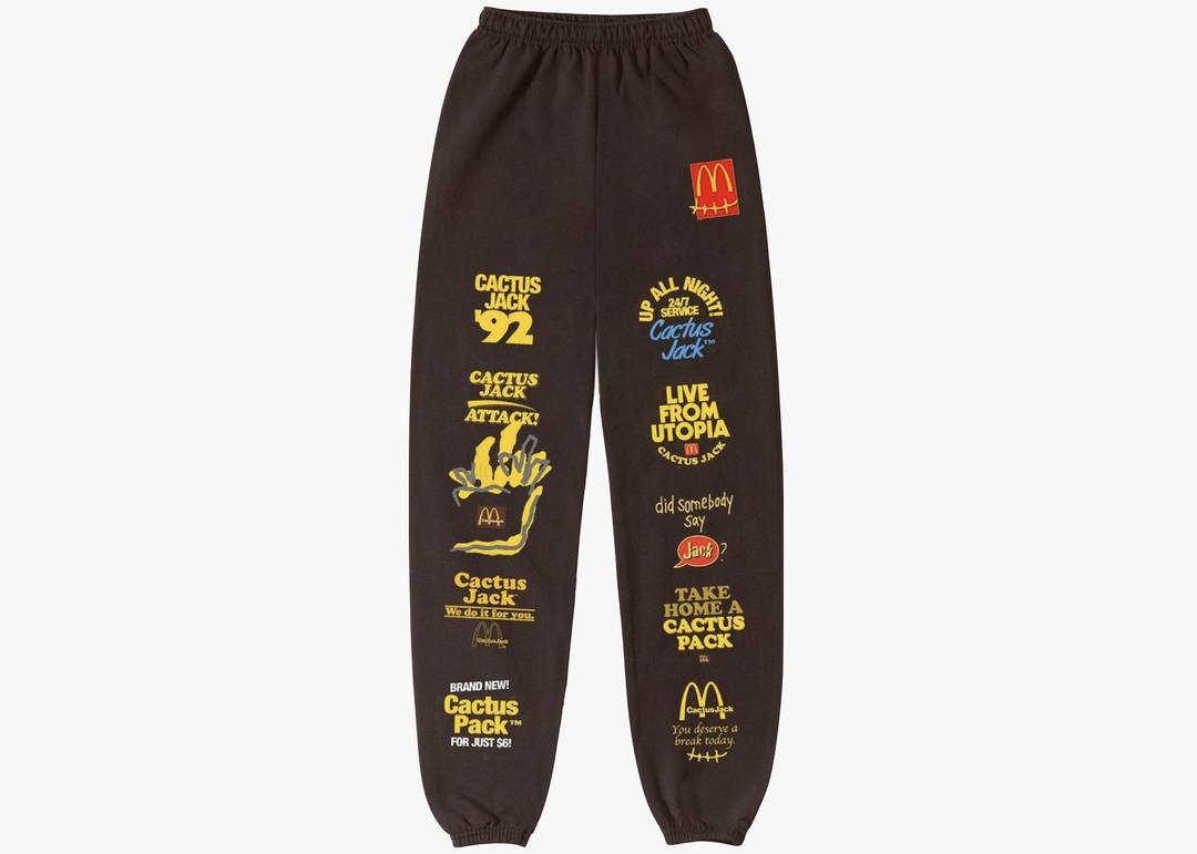 Travis Scott X Mcdonald's Sticker Bomb Sweatpants Brown