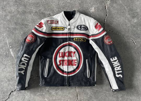 Vintage Jacket Leather Lucky Strike Arrow Arai Helmet Michelin Motul  00151 Hype Clothinga Limited Edition