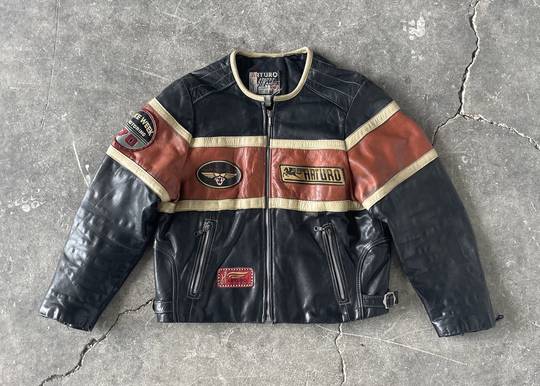 Vintage Leather Jacket Arturo Bike Week Motoring Made in France Anniversary '80s  00145 Hype Clothinga Limited Edition