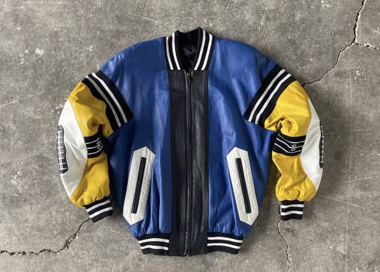 Vintage Rare 90' Leather Rugby Jacket