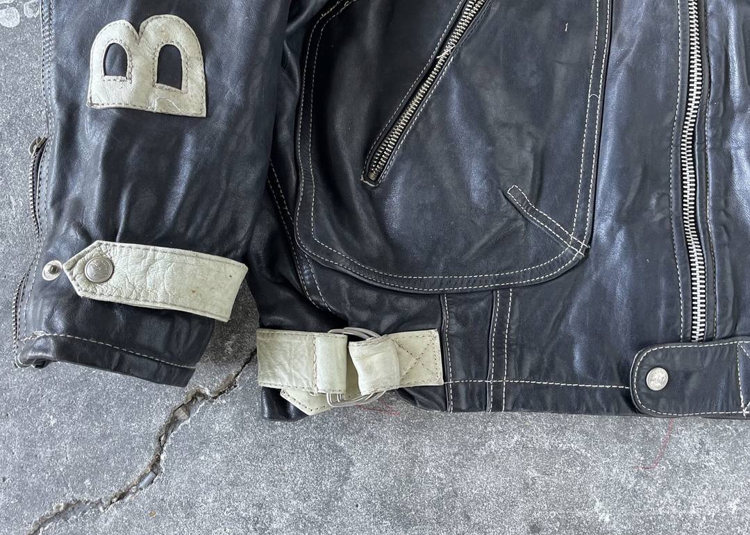 Vintage Rare Giorgio Racing Leather Jacket 80s | Hype Clothinga