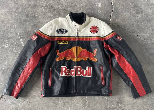 Vintage Rare Racing Leather Jacket Red Bull Arai Helmet Arrow '90s 00143 Hype Clothinga Limited Edition