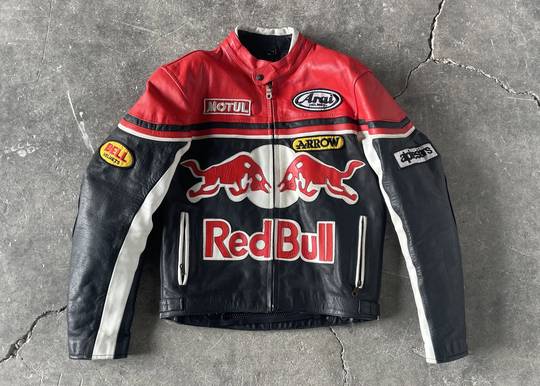 Vintage Rare Racing Leather Jacket Red Bull Arrow Arai Motul Bell Helmets Alpinestars 00128 Hype Clothinga Limited Edition