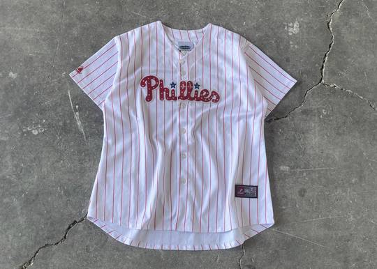 Vintage Rare T-shirt Jersey Baseball Phillies 34 Halladay Majestic Swarovski 2000'S Made in USA 00120 Hype Clothinga Limited Edition