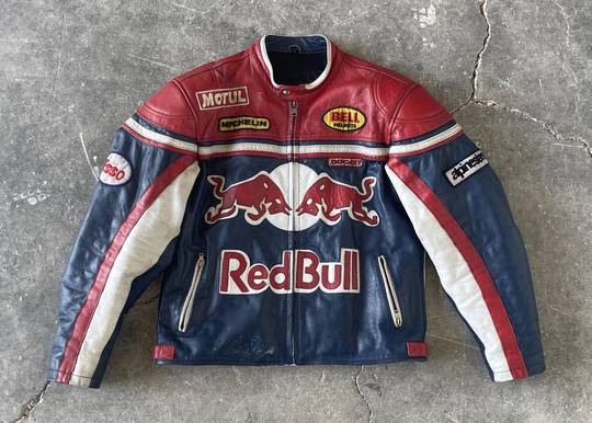 Vintage Rare leather Jacket Red Bull Bell Michelin Alpinestar  00192 Hype Clothinga Limited Edition
