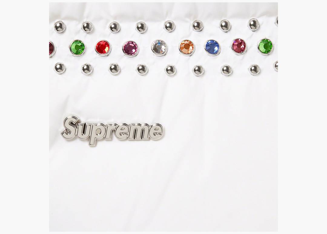 Supreme B.B. Simon Studded Puffer Jacket White | Hype Clothinga