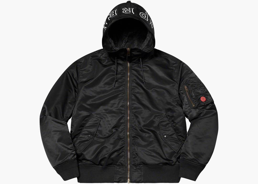 L】Supreme 2021FW Hooded MA-1 black | labiela.com