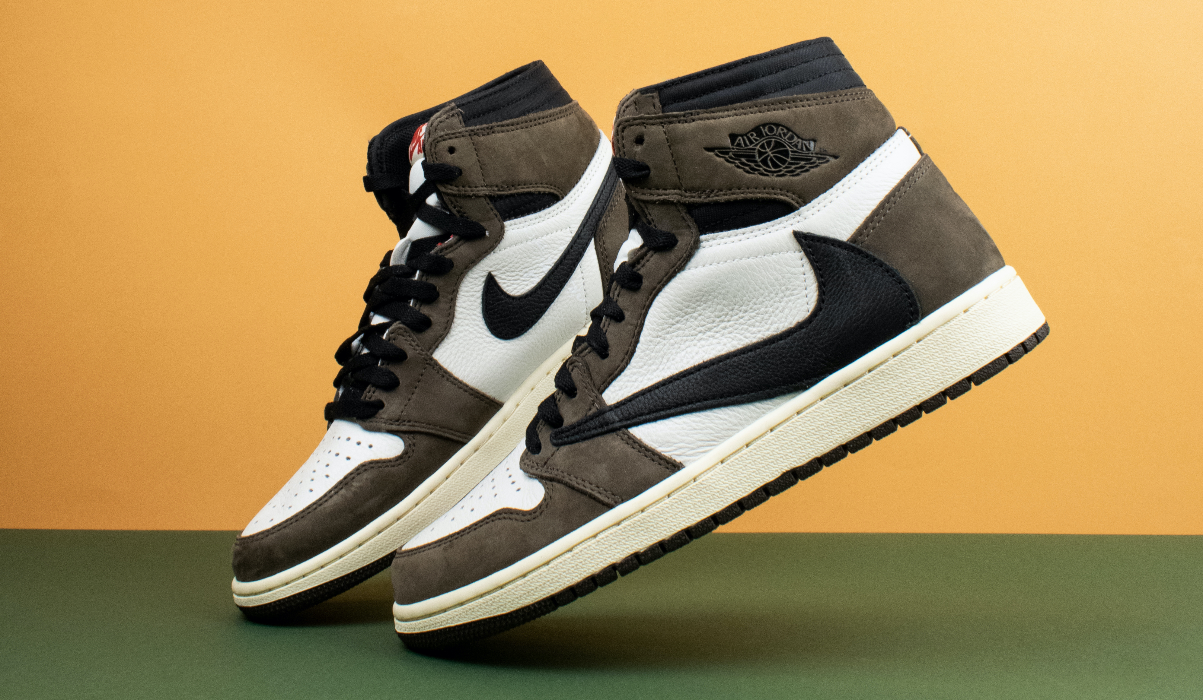 Nike Jordan Brown & Black Travis Scott Edition Leather Pants for Women