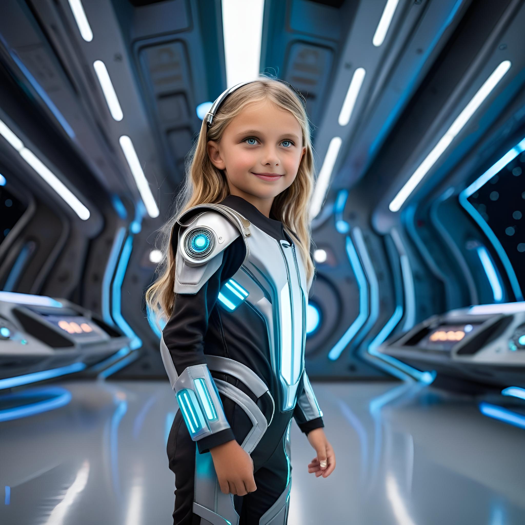ai for kids little girl in a spaceship