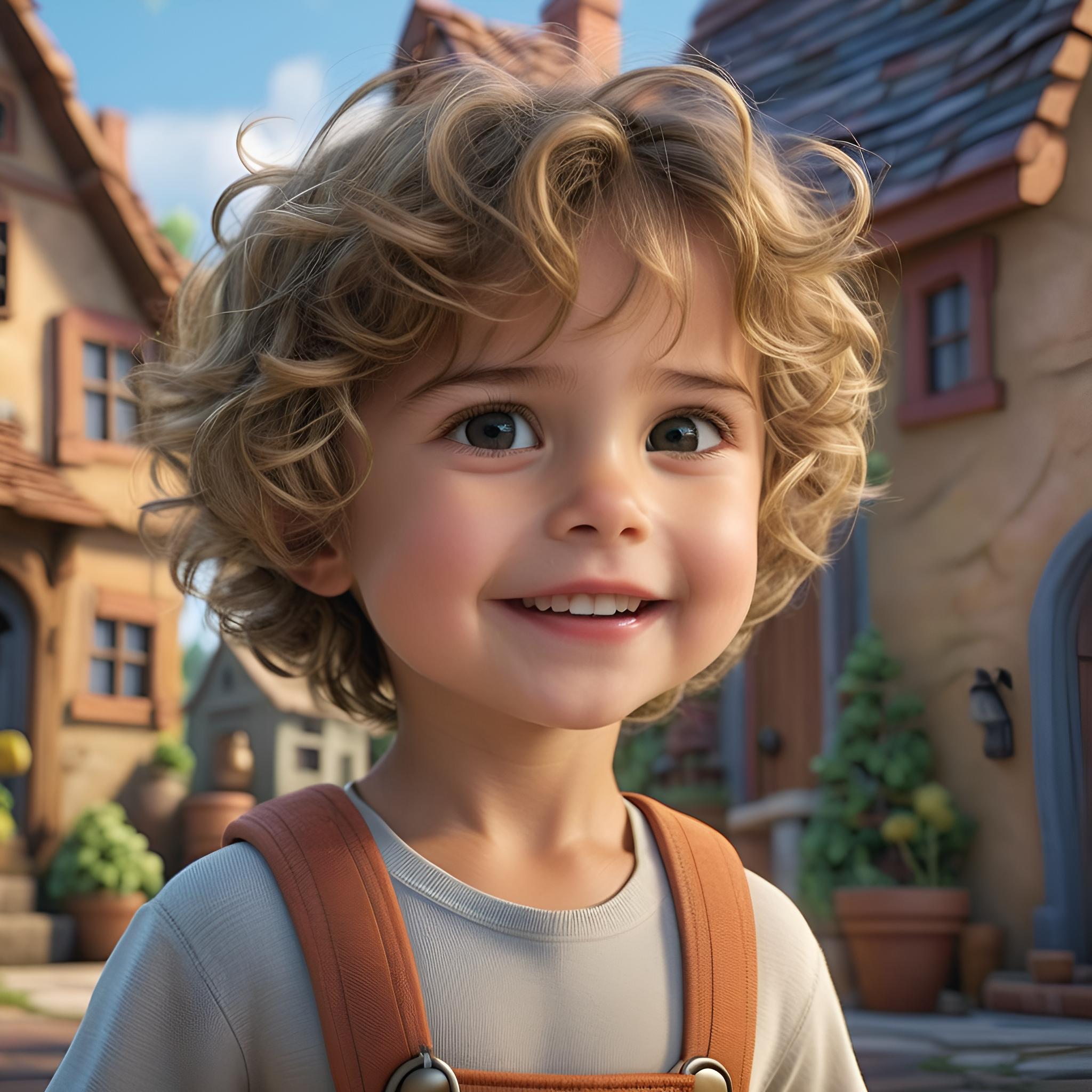 ai image of a boy as a pixar cartoon character