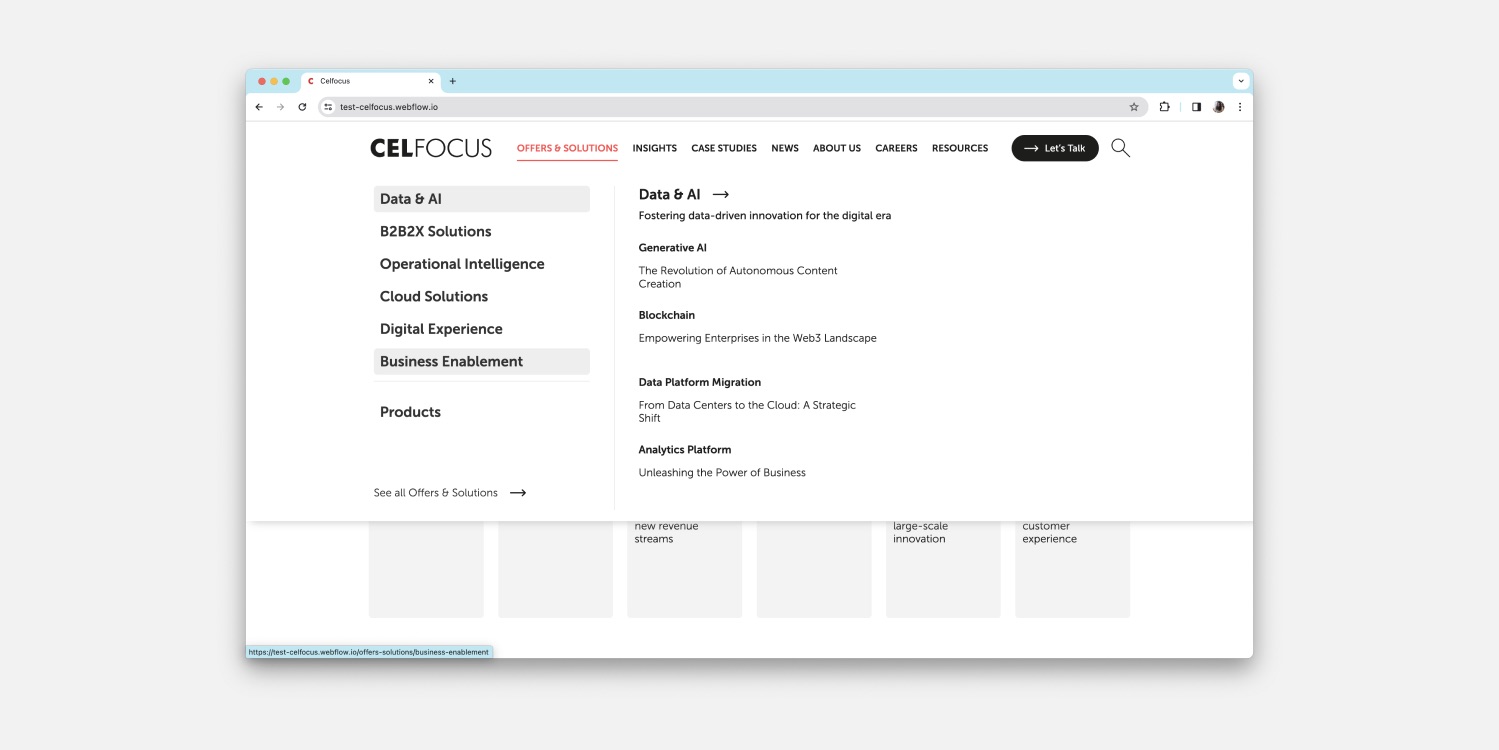 Celfocus Hypnotic Webflow Website