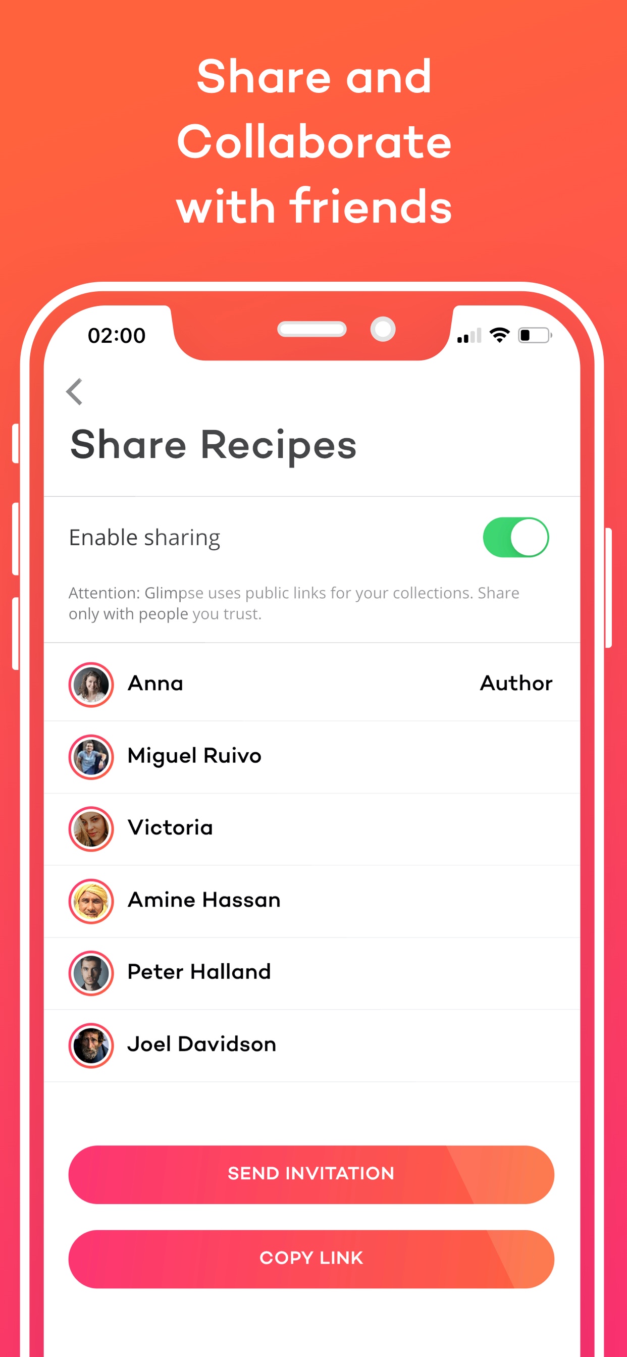 Share and Collaborate with friends