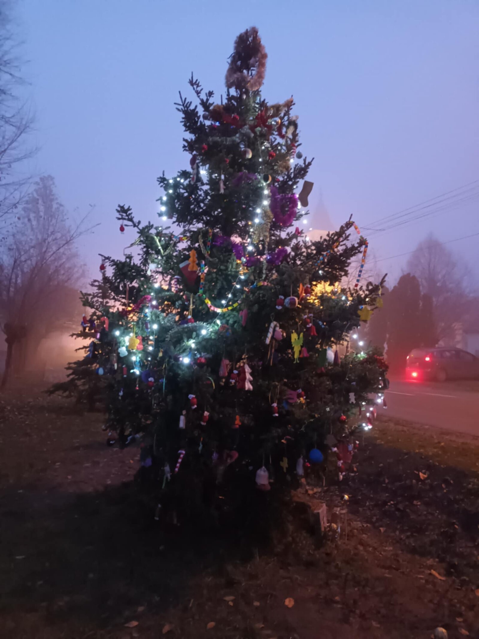 Almáskamarás település számára fontos a hagyományok megőrzése. A karácsonyi időszak is ilyen. Idén is a lakosság, gyermekek és felnőttek egyaránt a vezetőséggel együtt díszítették fel a falu szeretett karácsonyfáját.  A település központjában található, Szent István utca és a Dózsa György utca kereszteződésében.