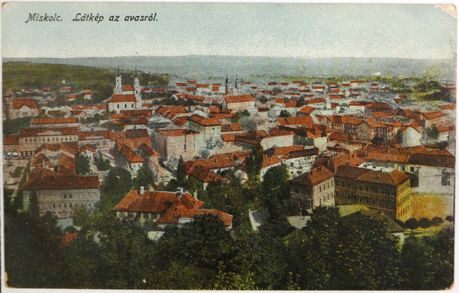 Látkép az Avasról egykori képeslapon