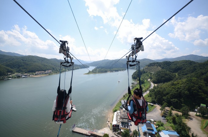 南怡島Skyline Zipwire高空滑索家庭路線大小同價