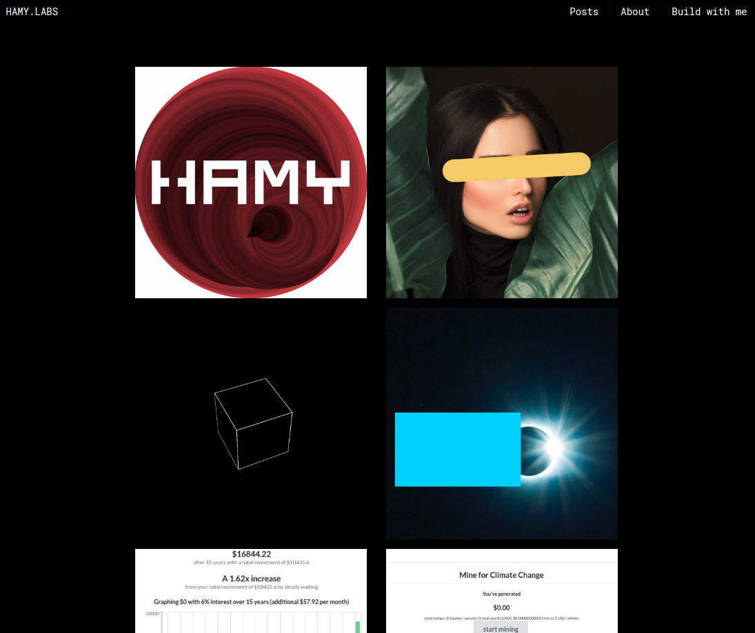 The new HAMY.LABS home page