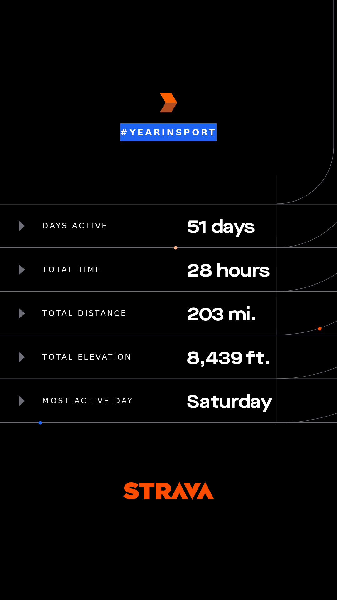 My 2019 Strava year in sport stats