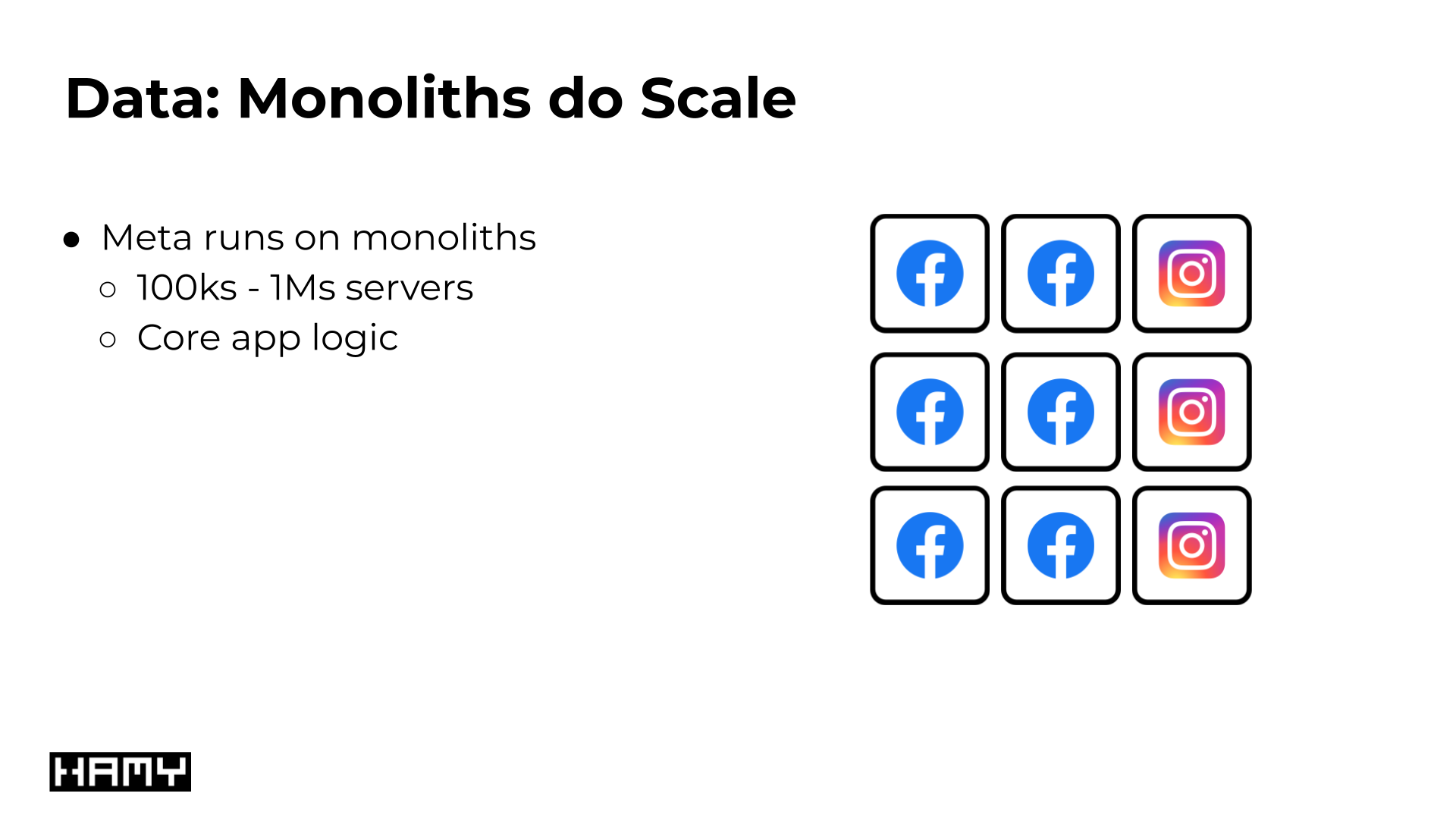 Meta / Facebook / Instagram run on Monoliths