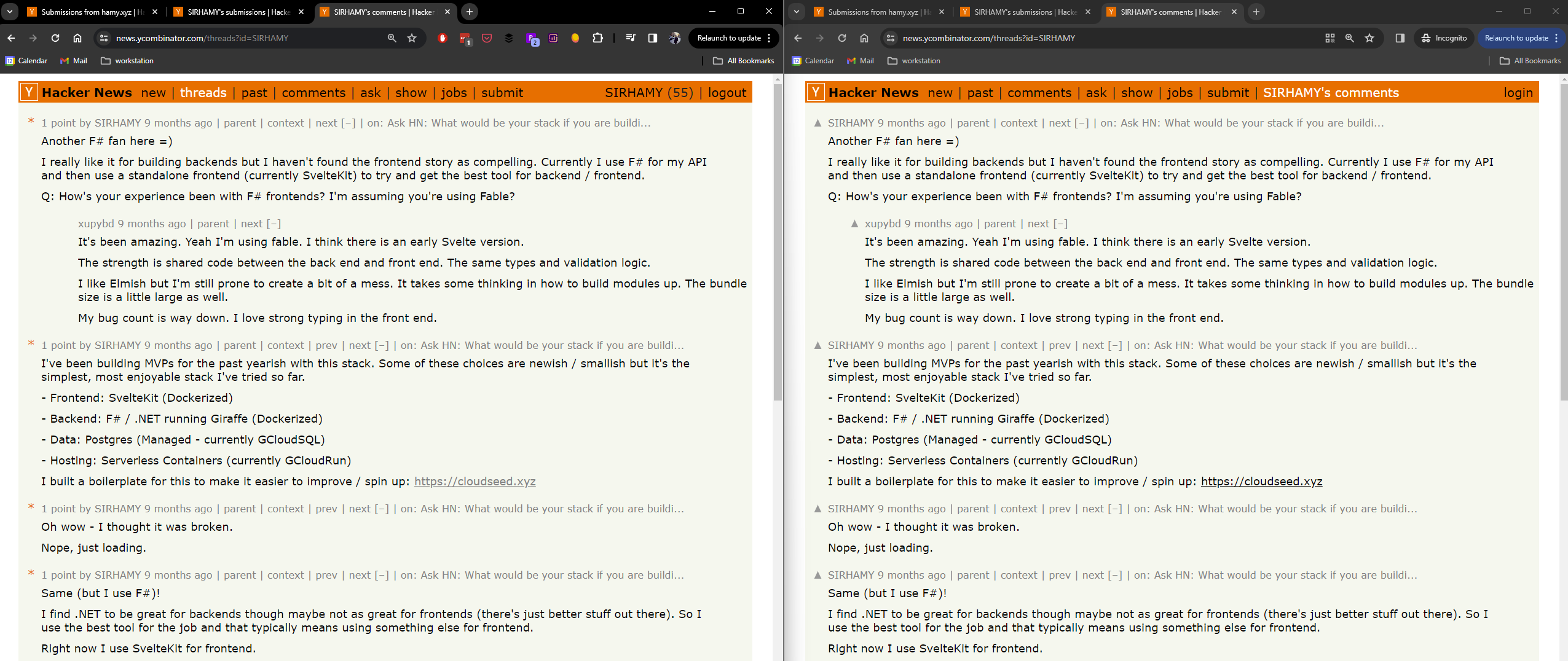 Hacker News Comments by User