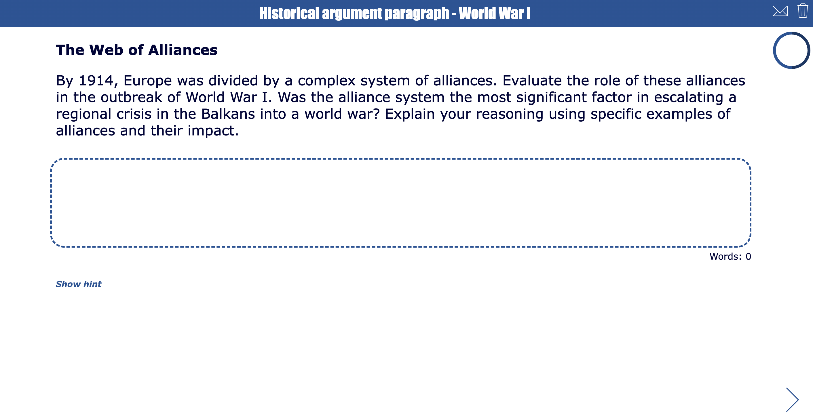 Historical argument paragraph
