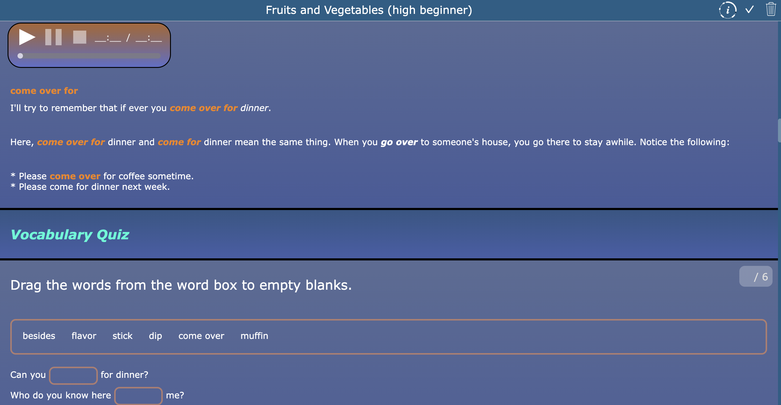 Fruits and vegetables quiz)