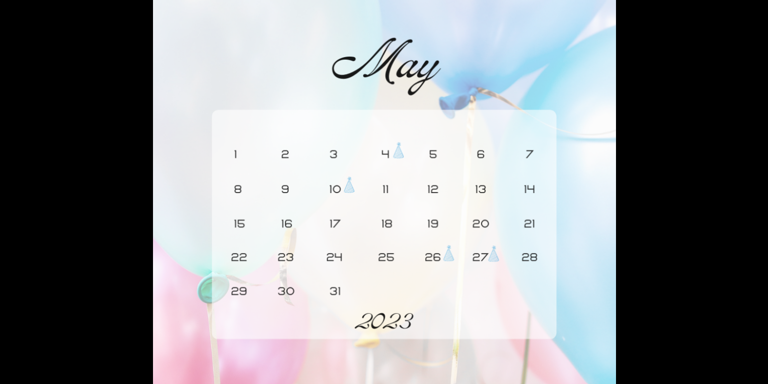 Birthday calendar