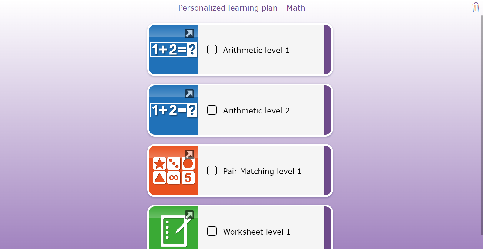 Personalized learning plan