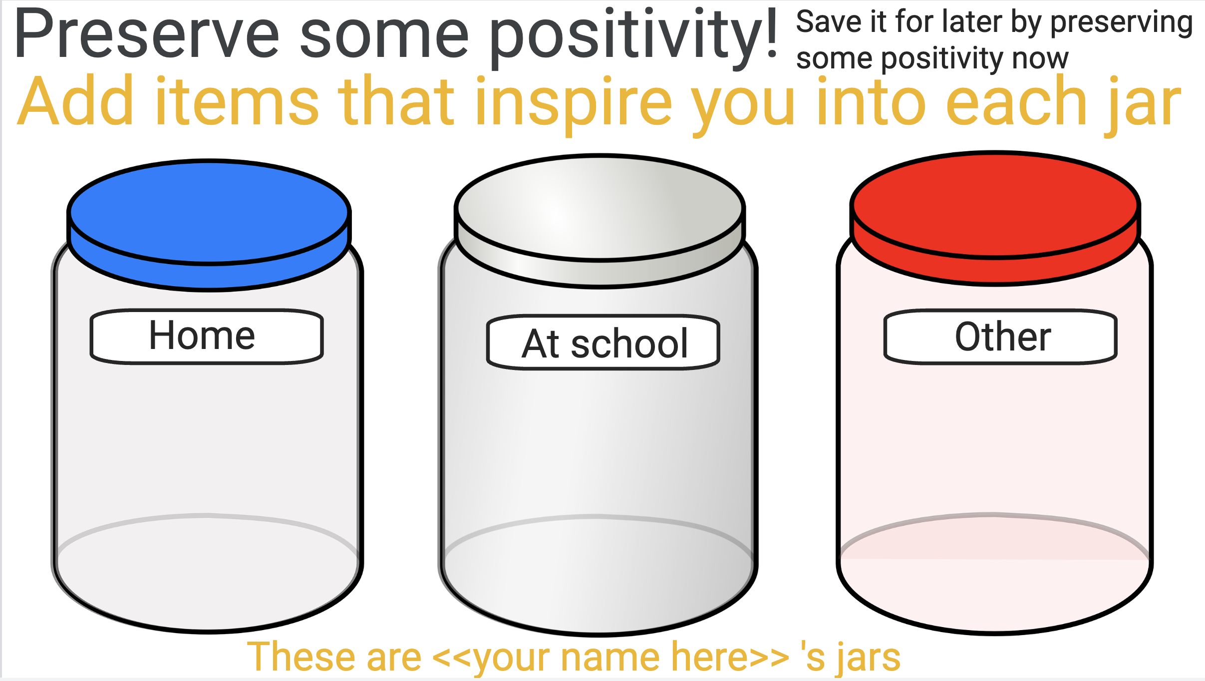 SEL activity - positivity jars