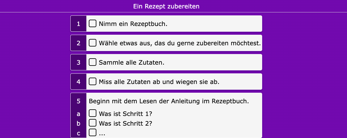 Ein Gericht zubereiten