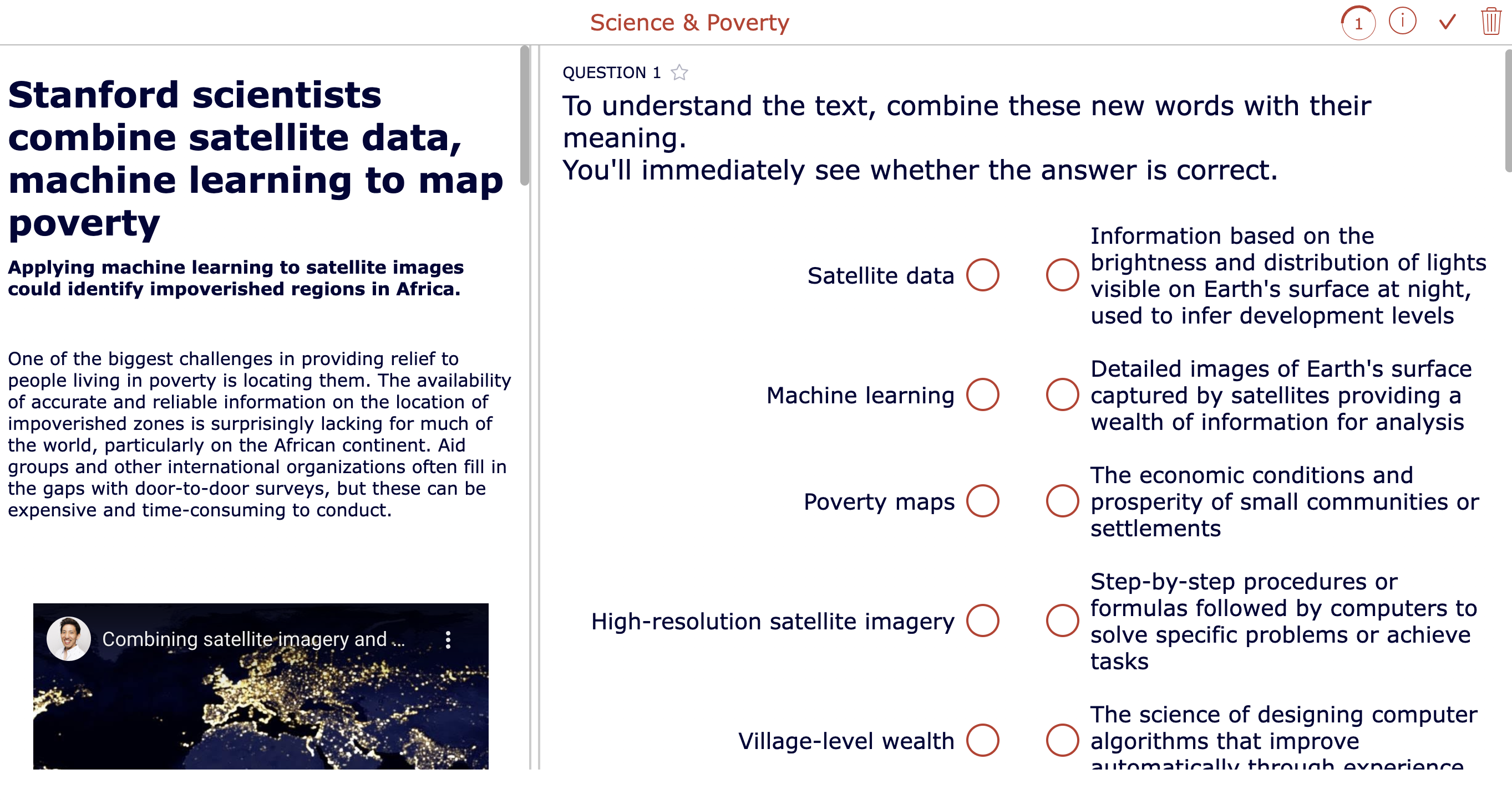 Science & Poverty Lesson SDG 1 