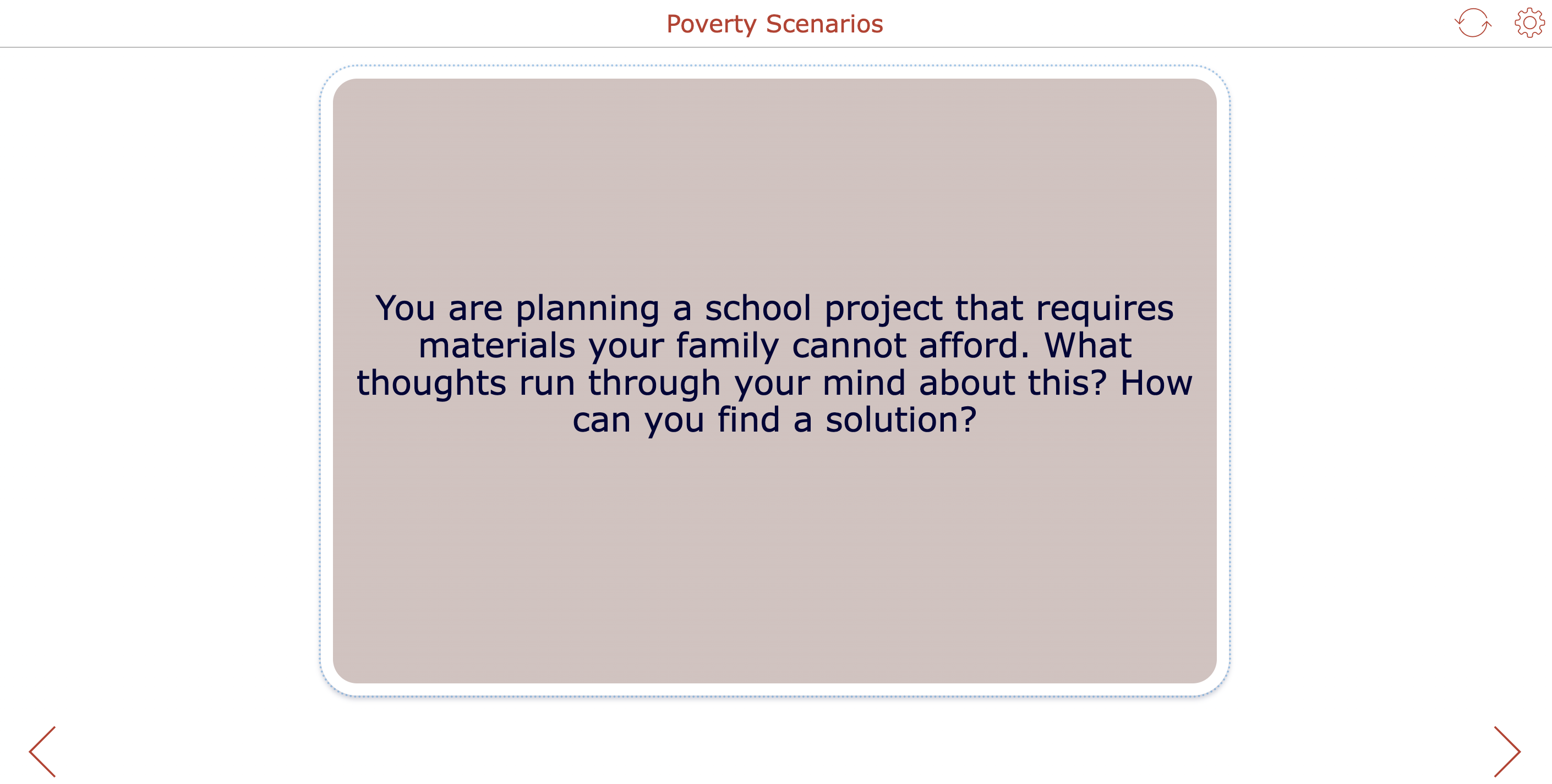 Poverty Simulation Flashcards