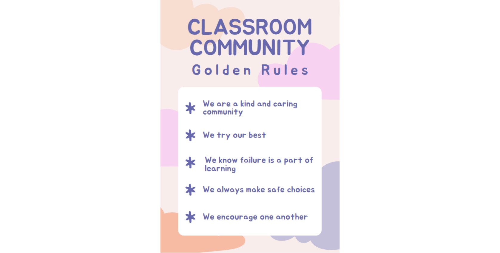 Classroom community rules