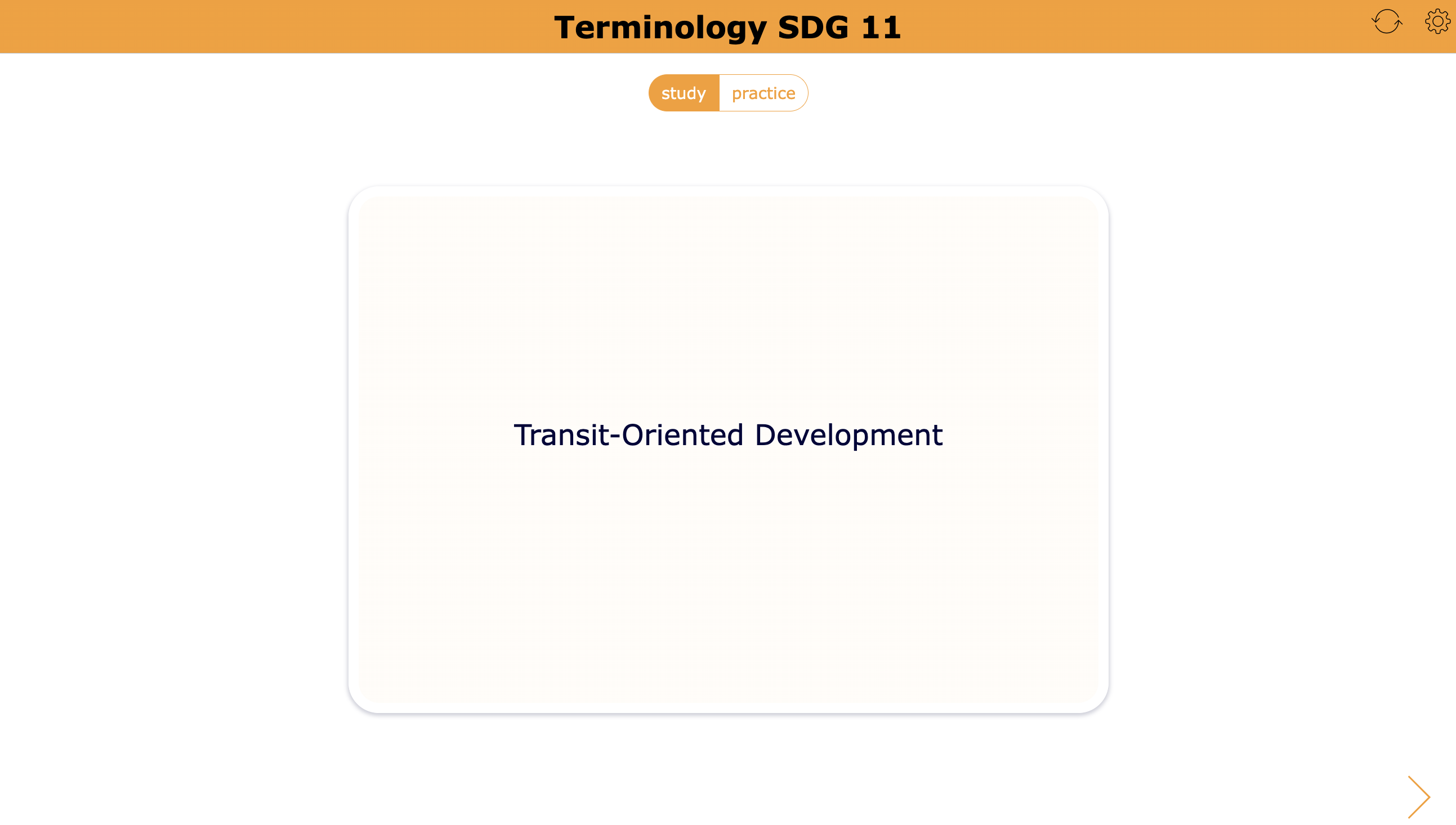 SDG11 Terminology and concepts sustainable cities - flashcard
