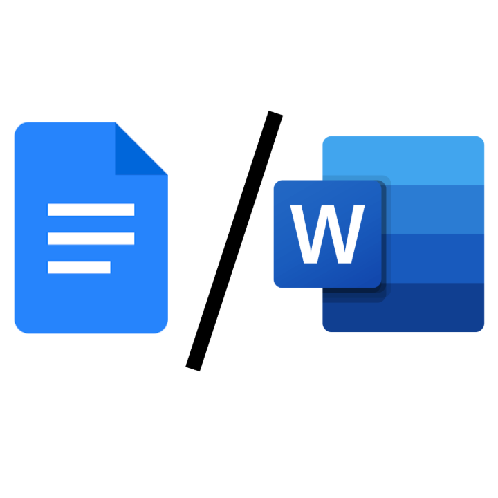 Google Docs and Microsoft Word logos for digital writing and drafting