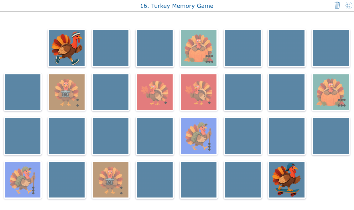 Turkey Memory Game