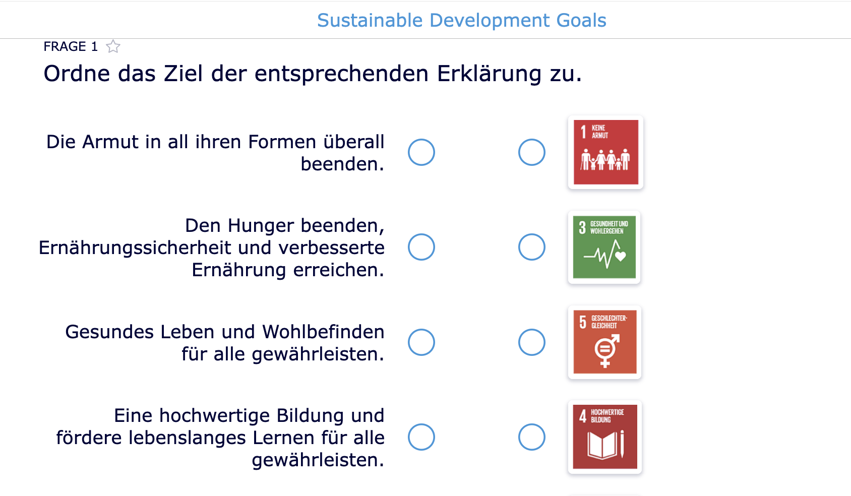 Quiz zu SDGs