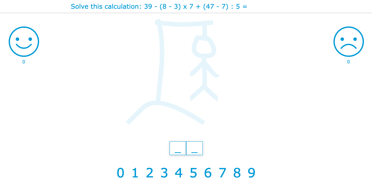 Mathematics hangman