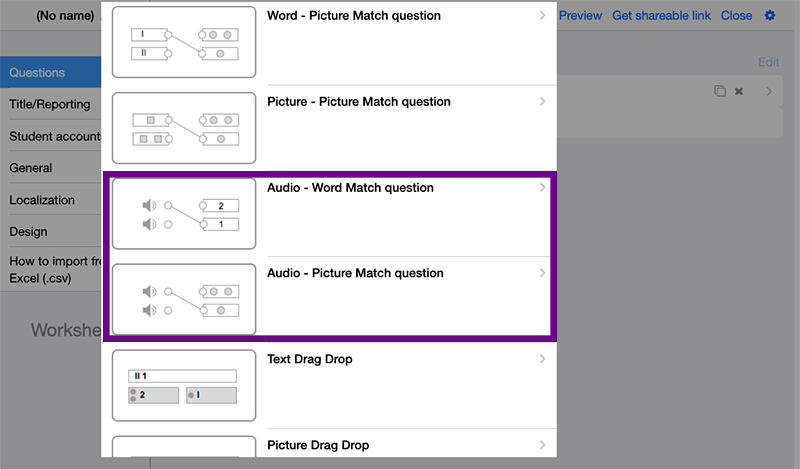 Audio question in BookWidgets