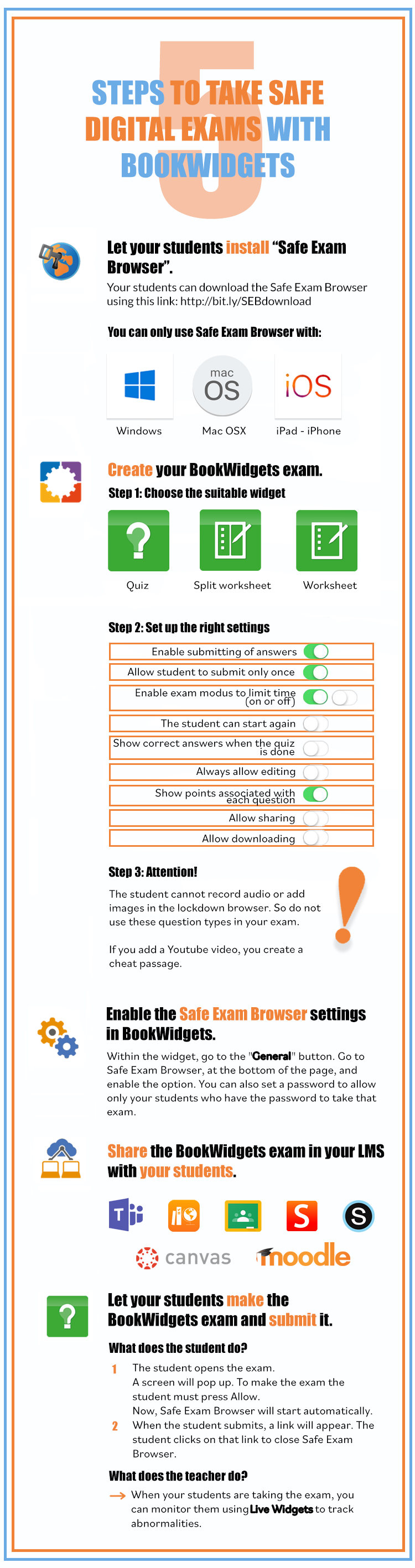 5 steps to take safe digital exams with BookWidgets