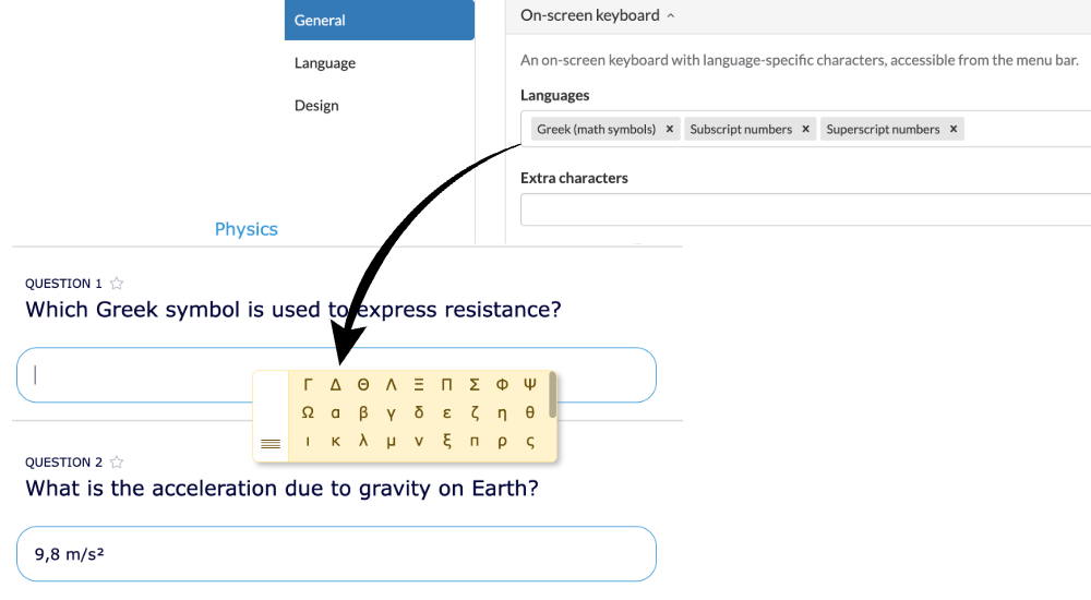 STEM physics digital activity - Activate the On-screen keyboard 