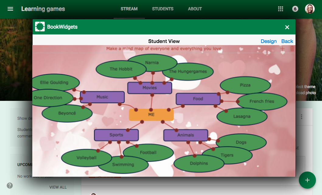 Lernspiel Mind Map in Google Classroom 