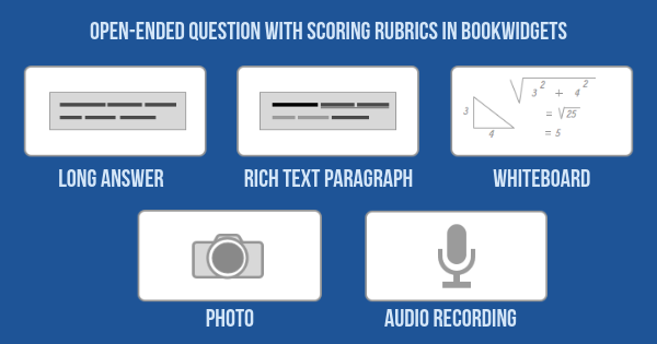 Open-ended question with scoring rubrics in BookWidgets