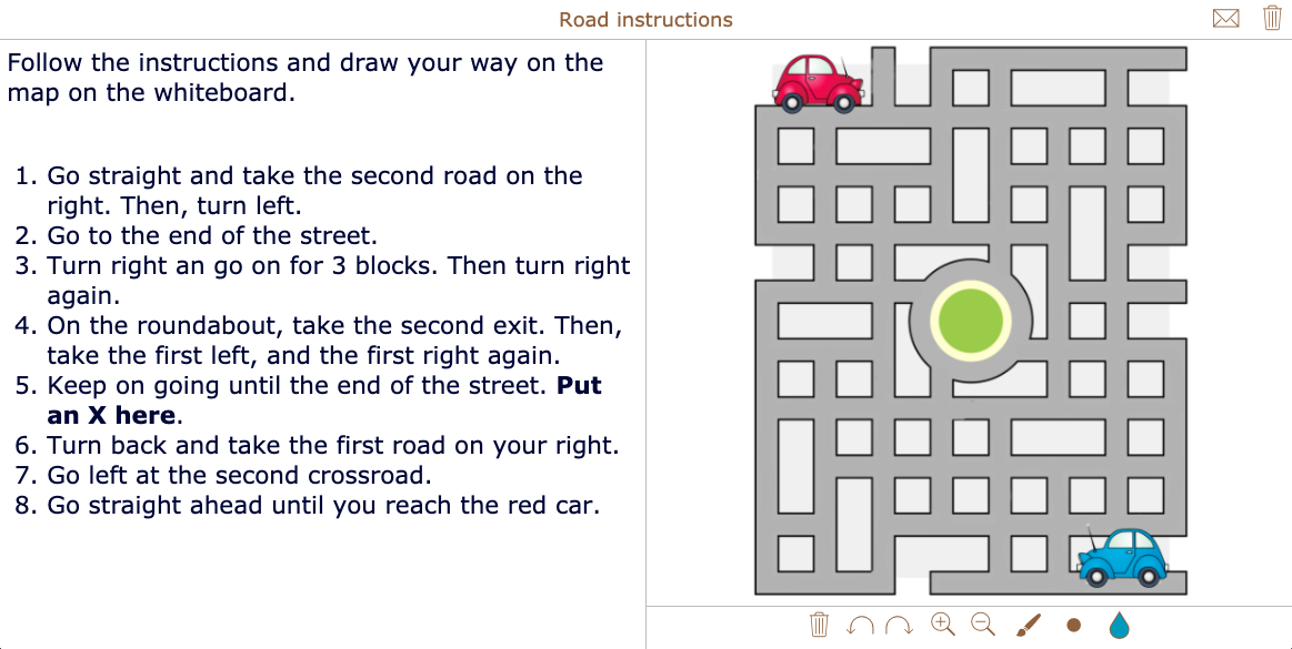 Reading exercises - road instructions